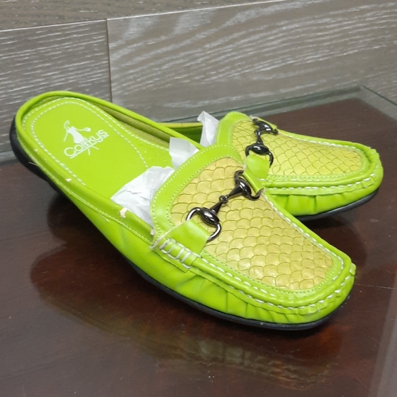 Corkys Shoes Corkys Tilapia Green Leather Slides Poshmark